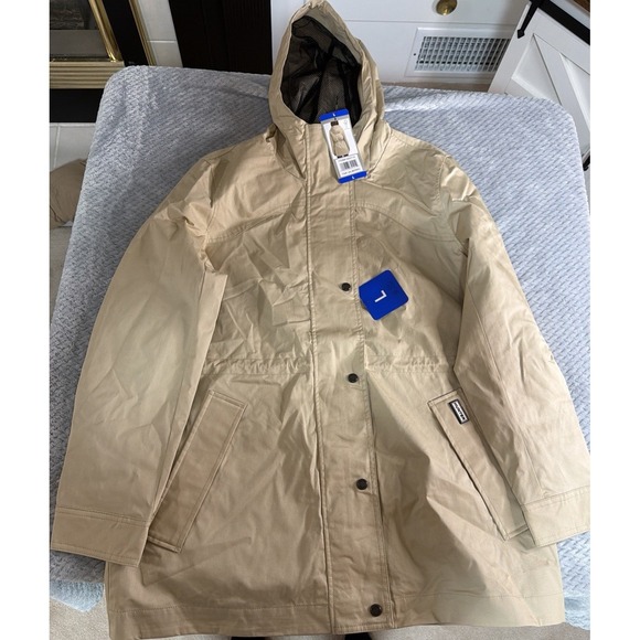 Hunter Women's Water-Resistant Cotton Smock Jacket, Tan (Almond), Size L - Picture 3 of 3